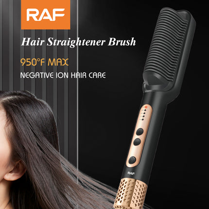 RAF Hair Straightener Brush | Rapid Heating | 5th Gear Temperature | 45W