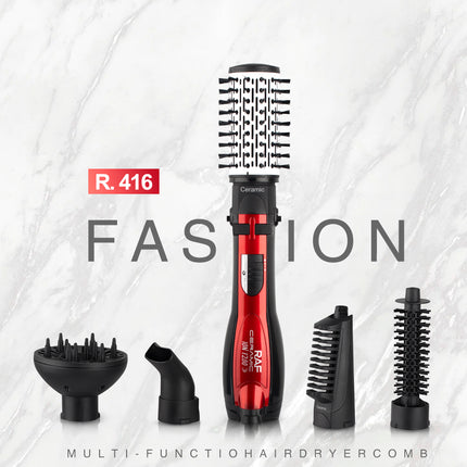 RAF 5-in-1 Rotative Brush Hair Styling Kit | 1200W | Multiple Attachments | Ideal for Versatile Hair Styling