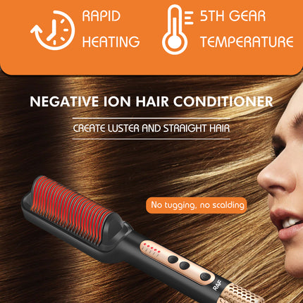 RAF Hair Straightener Brush | Rapid Heating | 5th Gear Temperature | 45W