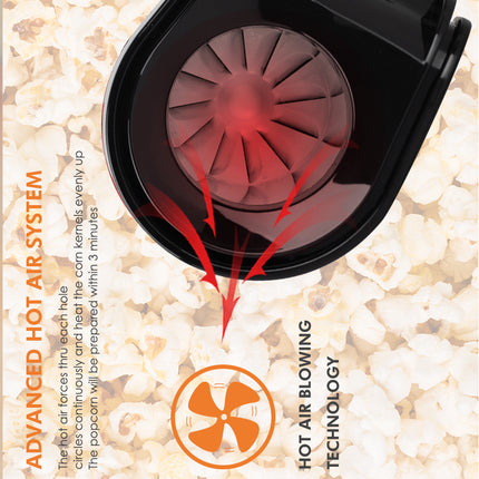 RAF Popcorn Machine | 1200W | 2L Capacity | Fast & Efficient | Healthy Oil-free Popping | Easy to Clean