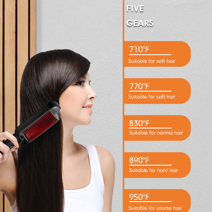 RAF Hair Straightener Brush | Rapid Heating | 5th Gear Temperature | 45W