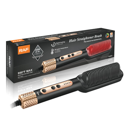 RAF Hair Straightener Brush | Rapid Heating | 5th Gear Temperature | 45W