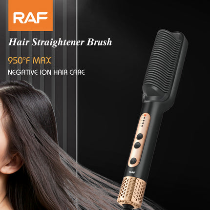 RAF Hair Straightener Brush | Rapid Heating | 5th Gear Temperature | 45W