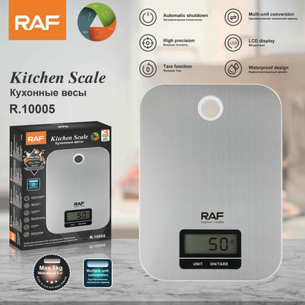 RAF Kitchen Scale | Auto Shut Off | Tare Function | Low Battery Indication | LED Display | Waterproof Design