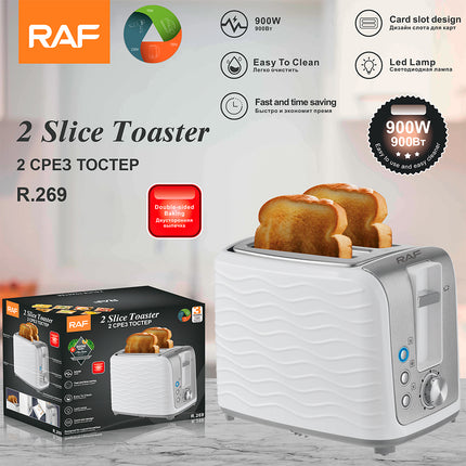 RAF Electric 2 Slice Toaster | Card Slot Design | Led Lamp | Easy to Clean