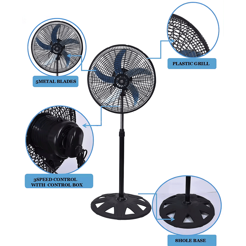 Zonova Floor Fan | 18 inch | 70W | 5-wing | Aluminum Blades