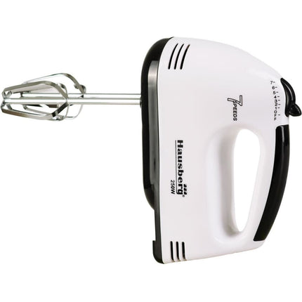 HAUSBERG HB-4112 Hand Mixer, 250W, 7 Speeds, Black/White
