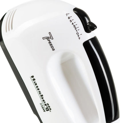 HAUSBERG HB-4112 Hand Mixer, 250W, 7 Speeds, Black/White