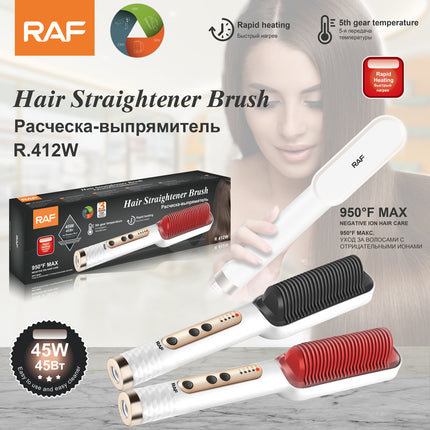 RAF Hair Straightener Brush | Rapid Heating | 5th Gear Temperature | 45W