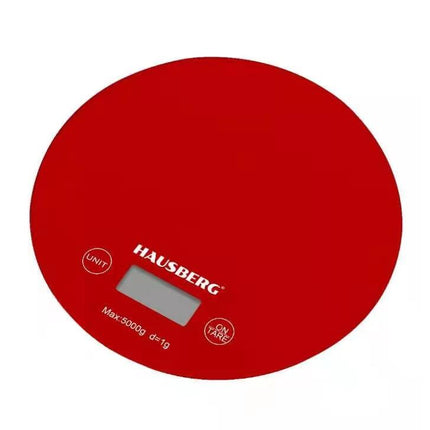 Hausberg HB-6010RS Kitchen Scale, 5kg Capacity, Automatic Stop, Red