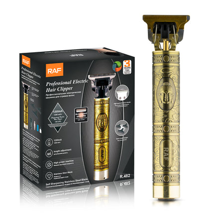 RAF Professional Electric Hair Clipper | High power machine | Stainless Steel blade | length adjustment Gold