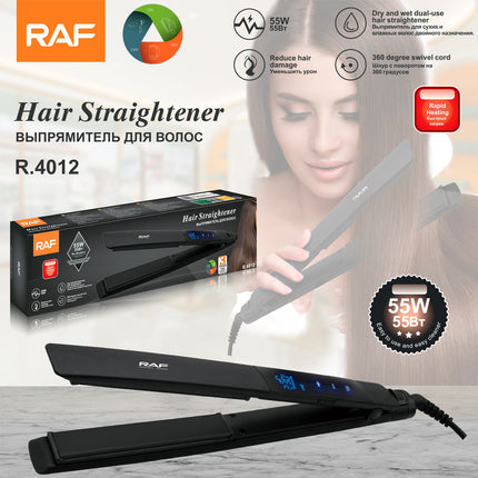 RAF Hair Straightener | Dry and  Wet dual use | Reduce Hair Damage | Touch Screen Temperature