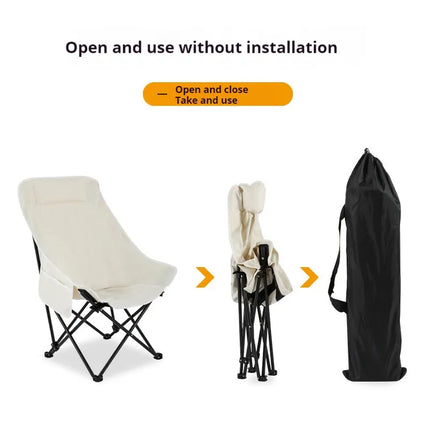 Outdoor high back folding chair with carrying case. Khaki / Black