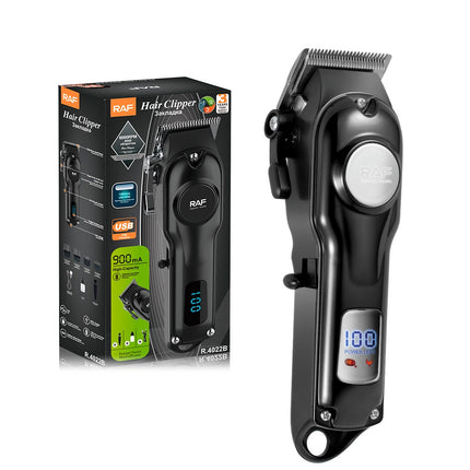 RAF Electric Clipper | Carbon Steel Blade | 4 Shorts Combs | USB Charging