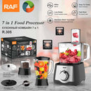 RAF 7-in-1 Food Processor | 600W | 1.5L Capacity | Multiple Blade Attachments | High-Speed Motor