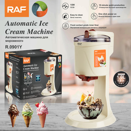 RAF Ice Cream Maker | 15W | Smoothies & Frozen Desserts | Compact Design | 1L Capacity