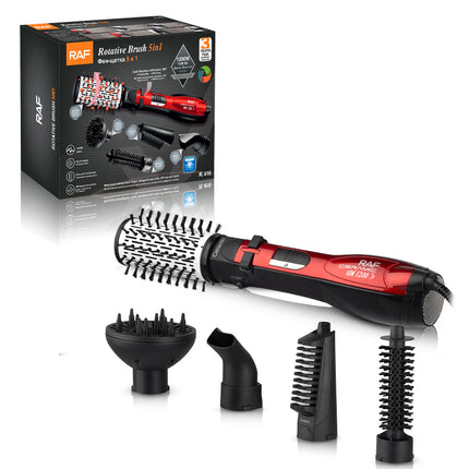 RAF 5-in-1 Rotative Brush Hair Styling Kit | 1200W | Multiple Attachments | Ideal for Versatile Hair Styling