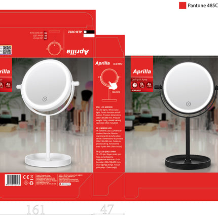 Kiwi Aprilla LED Light Mirror | 16 LED lights | Tap function on/off button