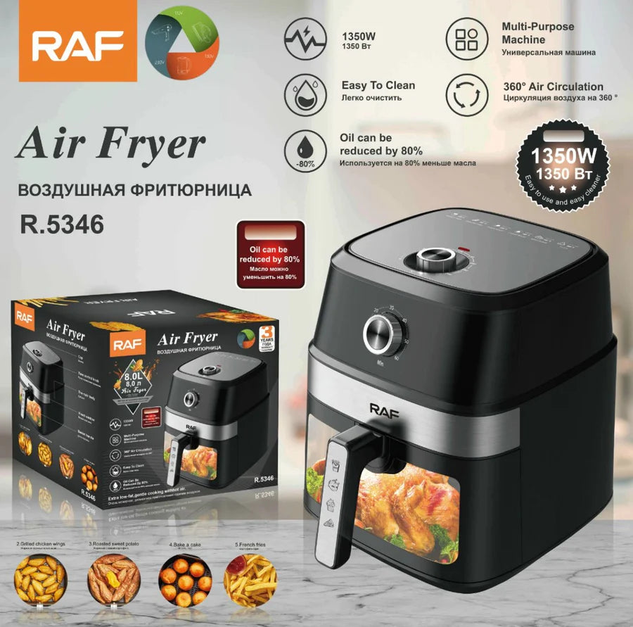 1pc Multi-functional 6l Air Fryer With Glass Window, Timer And Non-stick  Coating For Healthier Meals, Suitable For Crisping, Baking, Reheating And  Dehydrating, Easy And Quick To Use, High Glossy Surface, Grey, Ideal