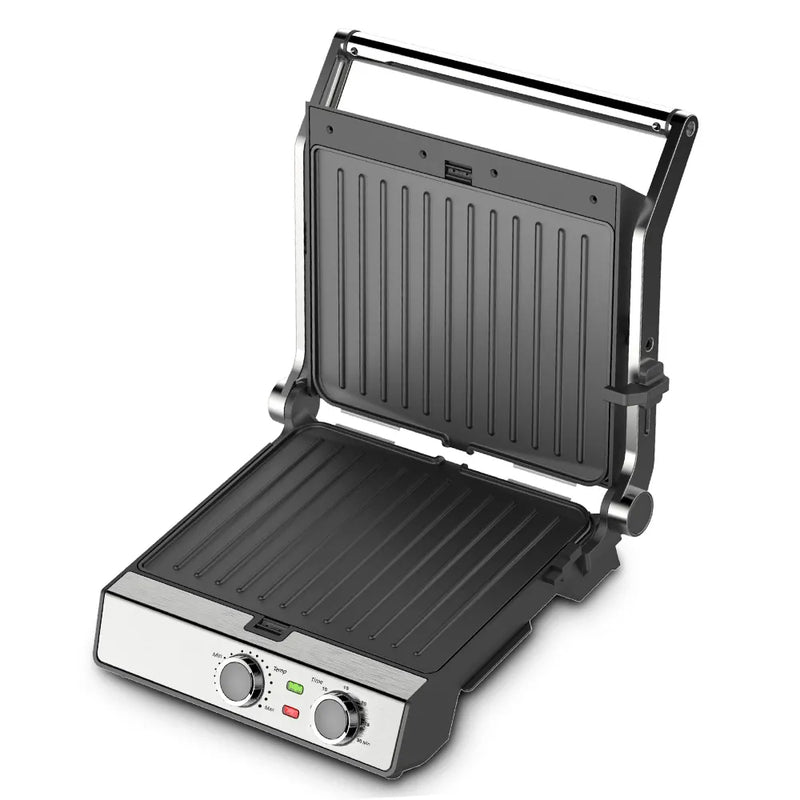 Steak Machine | 2200W | Double-sided baking tray | Temperature regulator | Easy and fast cleaning | 90°/180° | Fold Non-stick baking tray