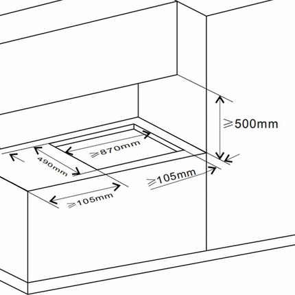 Hyundai 4-Zone Built-in Induction Hob with Downdraft | 9 Power Levels & 750m³/hr Airflow