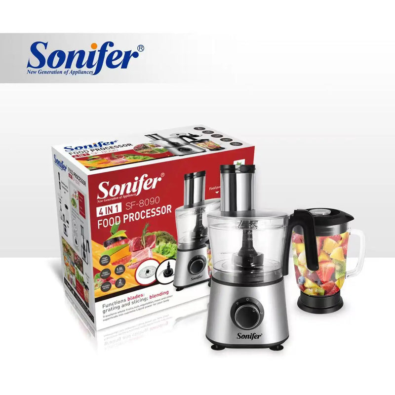 Sonifer 4-in-1 Food Processor | 2 speed | 600W | 1.5L bowl