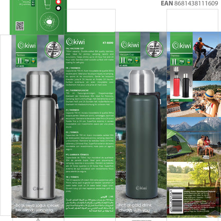 Kiwi Vacuum Cup | 750ml Capacity | Double-Walled | 24H Hot & Cold Temperature