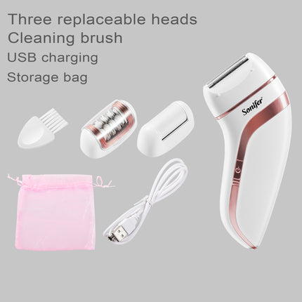 Sonifer 3-in-1 Hair Lady Epilator | USB Charging | Replaceable Heads