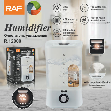 RAF Humidifier | 4L Capacity |  Smart Control | Water Shortage Protection | Easy To operate