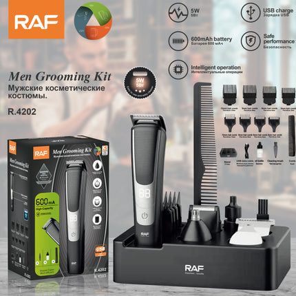 RAF 5-in-1 Men Grooming Kit | USB Charger | intelligent Operation | Safe Performance