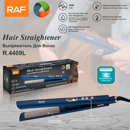 RAF Hair Straightener | LED Display |  Auto Shutoff  | 50W | Wet and Dry Dual Use | 5 Level Temp Control | LED Display