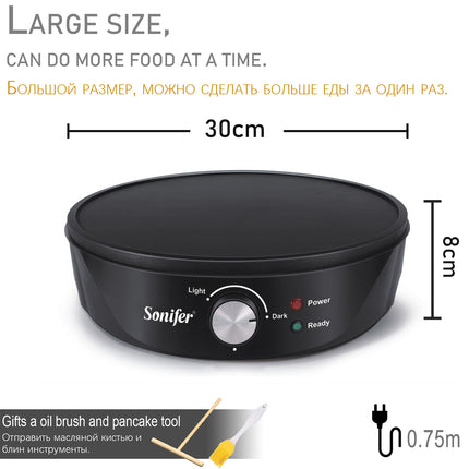 Sonifer Crepe Maker | 1200W | Non-stick Coating | Cool-touch
