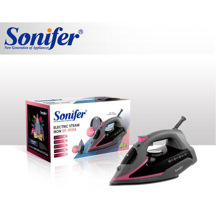 Sonifer Ceramic Steam Iron | Temp Control | 350ML Water Tank | Overheat Protection