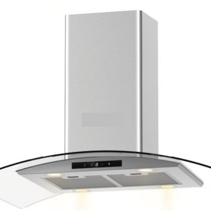 ISLAND COOKER HOOD WITH GLASS 90CM