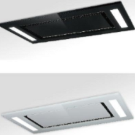 BUILT-IN ISLAND HOOD IN BLACK GLASS