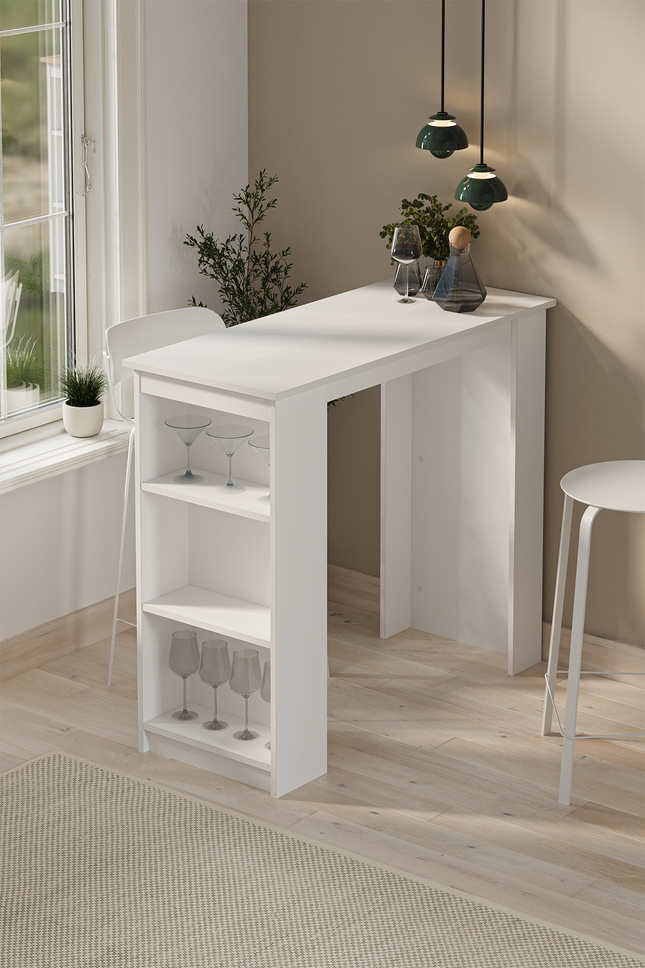 Bella Casa Kitchen Bar Table 112×64 cm - White-1