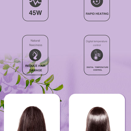 RAF Hair Straightener | PTC Heating | Nylon Handle | Digital Temperature Control | Ceramic Coating