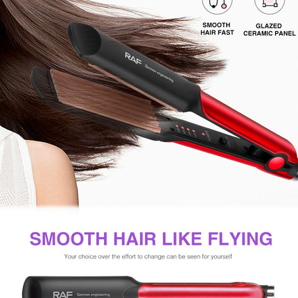 RAF Hair Straightener | PTC Heating | Nylon Handle | Digital Temperature Control | Ceramic Coating
