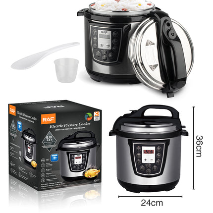 RAF 6L Electric Pressure Cooker with 1000W Power, Multi-Function Menu, 24-Hour Appointment, and Constant Temperature Control