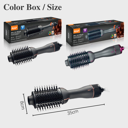 RAF 3-in-1 Hot Air Brush , Dryer and  Curler| 1200W | Reduced Comb Design | Rapid Heating | 360 Degree Swivel Cord |