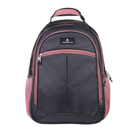 Volkano Orthopaedic Backpack 27L - Dark Grey with Pink