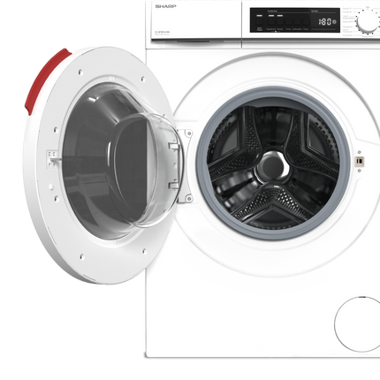 SHARP Washing Machine 8KG | 1400 RPM | Efficiency Class A | Advanced Inverter Motor | LED Display  | Overflow Protection | ChildLock