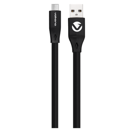 Volkano Slim Series Flat PVC Type-C Cable 1.2m - Black