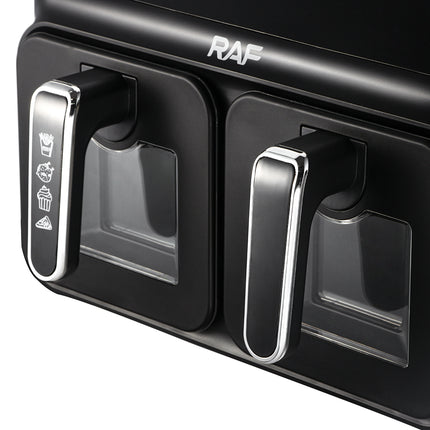 RAF Air Fryer | 4.5L+4.5L Capacity | Guided Cooking Prompts | Touch Screen Control | Intelligent Weighing | Express Heat System | 360° Air Circulation