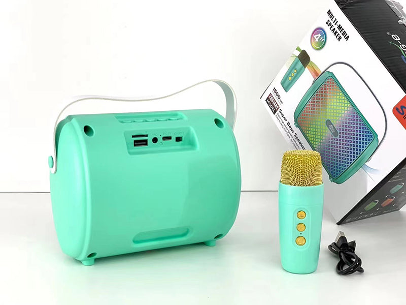 Portable Speaker | Bluetooth | USB | TF Card | FM Radio | Button Volume Control | Wireless Microphone