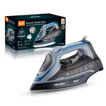 RAF Electric Steam Iron | 2600W | Ceramic Soleplate | Water Spray | Automatic Cleaning