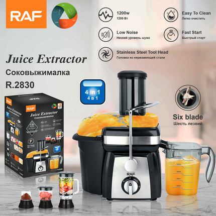 Juice Extractor 4-in-1 | 350W | low noise | Stainless Steel Tool Head | Fast Start | Easy to Clean