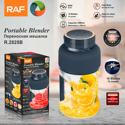 RAF Portable Blender | 1000mL Capacity | Fast Start | 10 Blades | Easy to Clean
