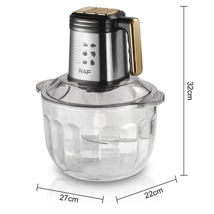 RAF Food processor | 500W | 5L Capacity | 5 Sharp Blades | Good Quality | Safety in use | 3 Years Warannty