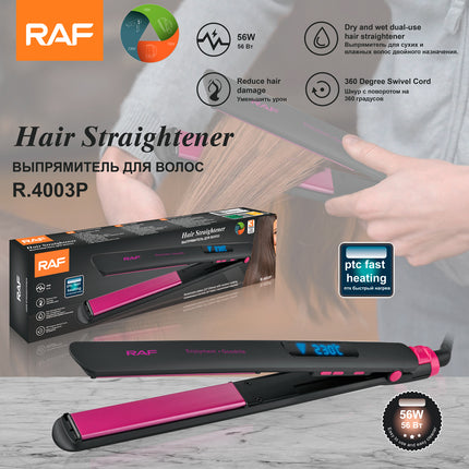 RAF Hair Straightener | Dry & Wet dual-use | Reduce Hair Damage | 360° Swivel Cord